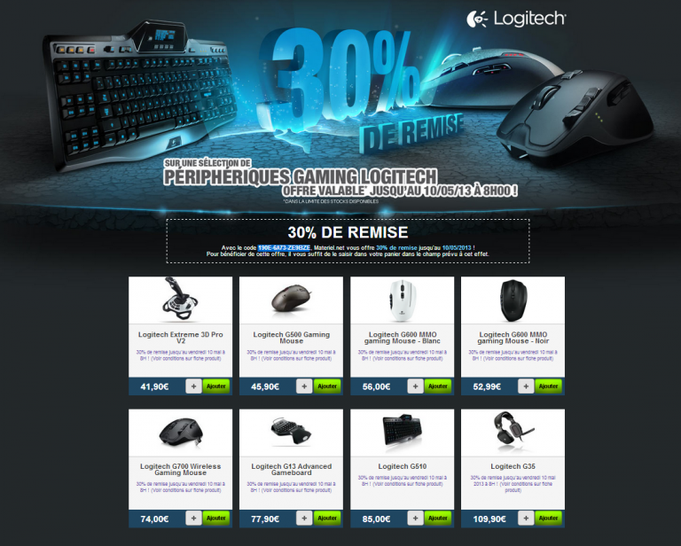 [Bon Plan] Logitech en promotion chez Materiel.net