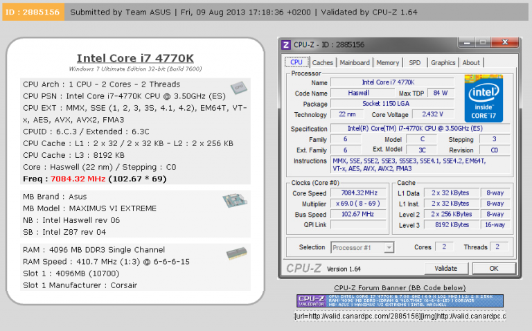[WR] 4770K flashé à quasiment 7.1GHz !