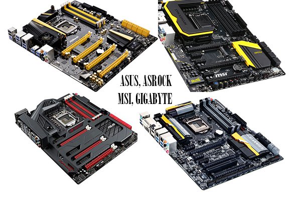 Face à face de quatre cartes mères Z87 sous les 300 €