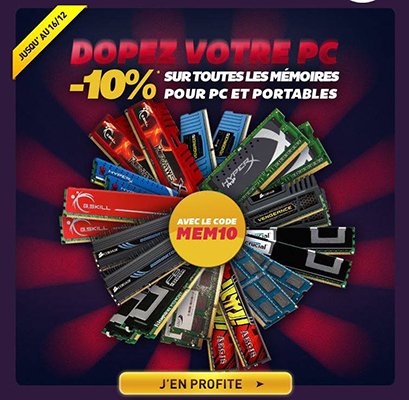 [Bon plan] -10% sur la mémoire PC chez LDLC