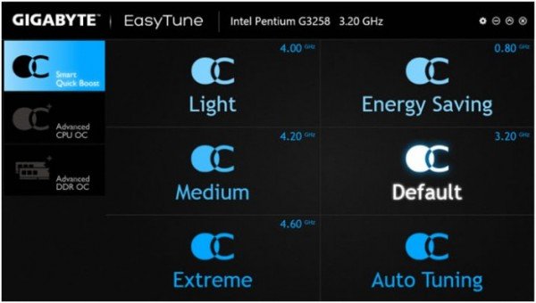 Gigabyte EasyTune et Pentium G3258 : OC trop simple