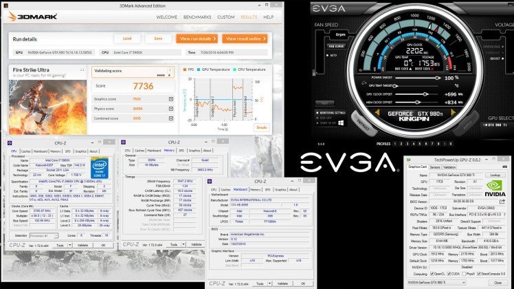 GTX 980 Ti KingPin FireStrike Ultra 7736
