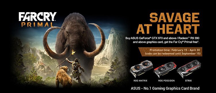 ASUS vous offre Far Cry Primal pour l&rsquo;achat d&rsquo;une carte graphique