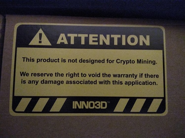 Inno3D : Plus de S.A.V en cas de problème lié au mining !