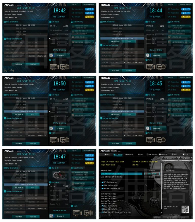 Des CPU 6e et 7e génération sur du Z370 fonctionne aussi !