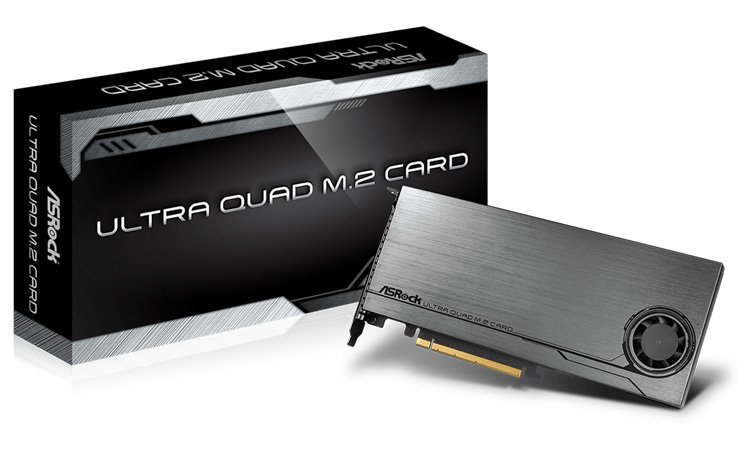 Ultra Quad M.2 Card, quatre SSD M.2 sur un PCB chez ASRock !