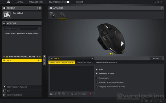 Corsair iCUE Dark Core RGB SE Actions