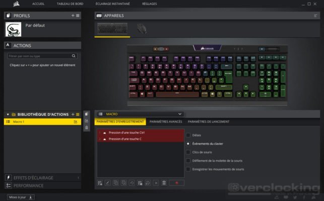 Corsair iCUE K70 RGB MK2 Actions