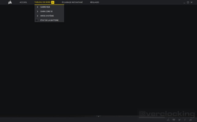 Corsair iCUE Tableau de Bord 1