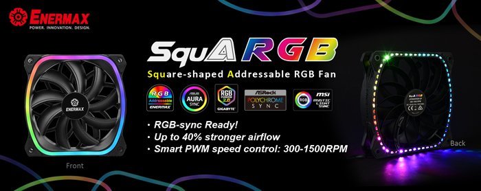 SquA RGB : les nouveaux ventilateurs aRGB de Enermax !