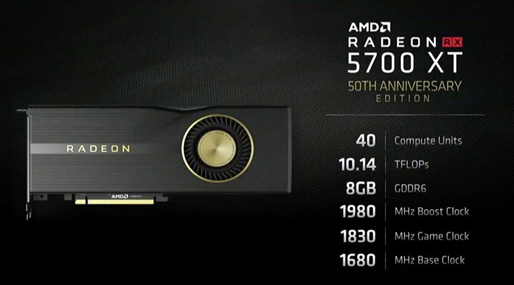 RX 5700 XT 50th Anniversary : une carte anniversaire dorée