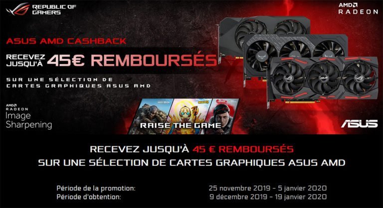 Cashback sur certaines Asus RX 5700 et RX 5700 XT