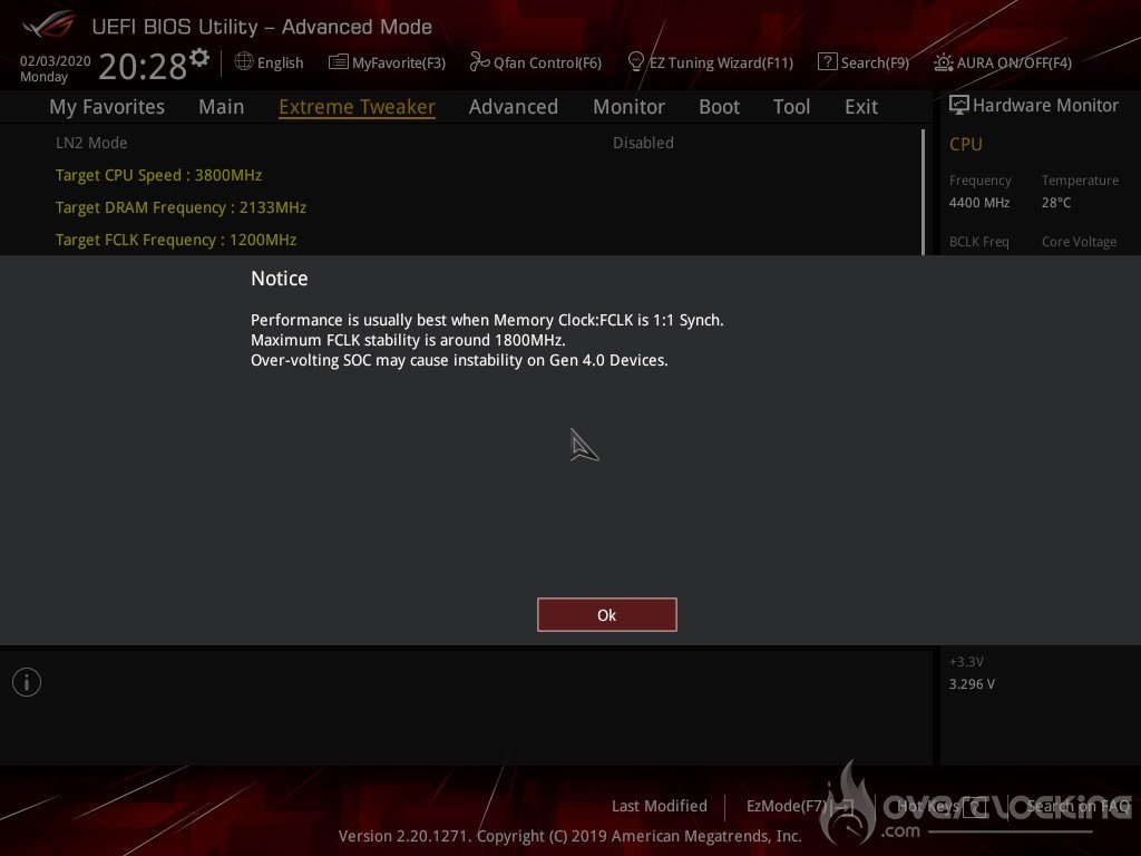 Paramètre bios Crosshair VIII Impact DDR4