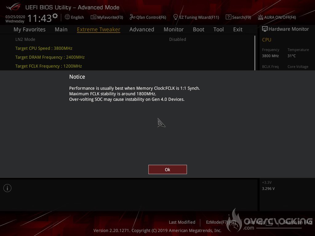 Paramètres dans le bios de la C8I