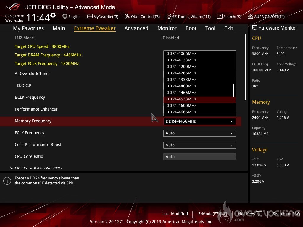 Paramètres dans le bios de la C8I