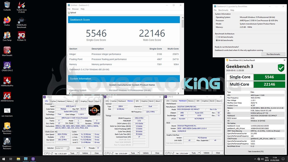 Mémoire à 4800 MHz C14 avec le Ryzen 3100