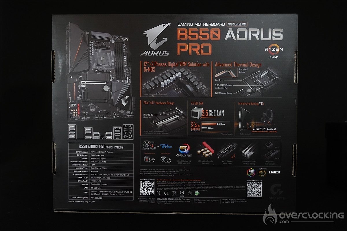 La carte mère Aorus B550 Pro