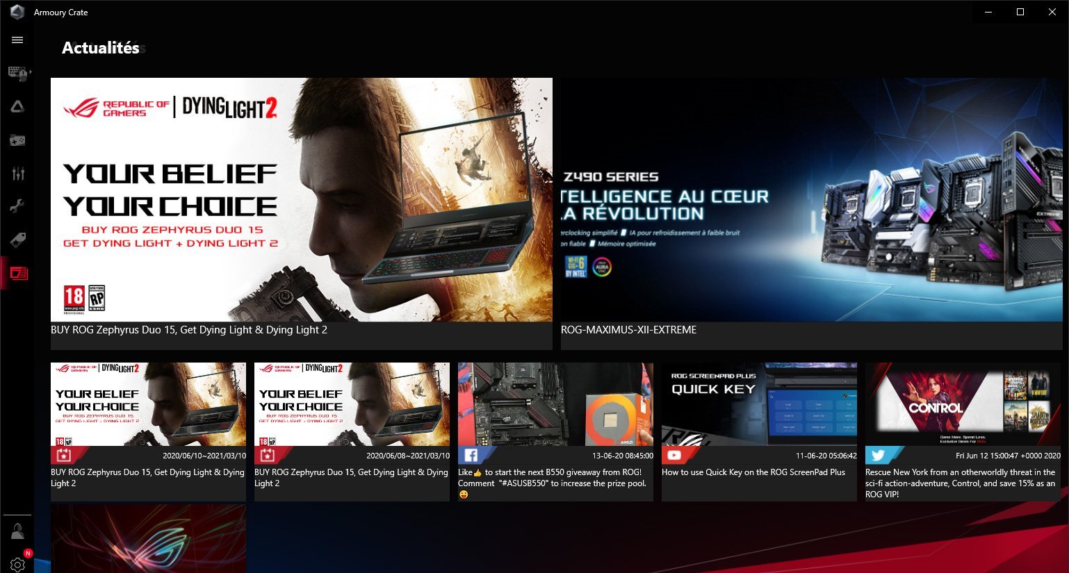 Logiciel Asus Armoury Crate