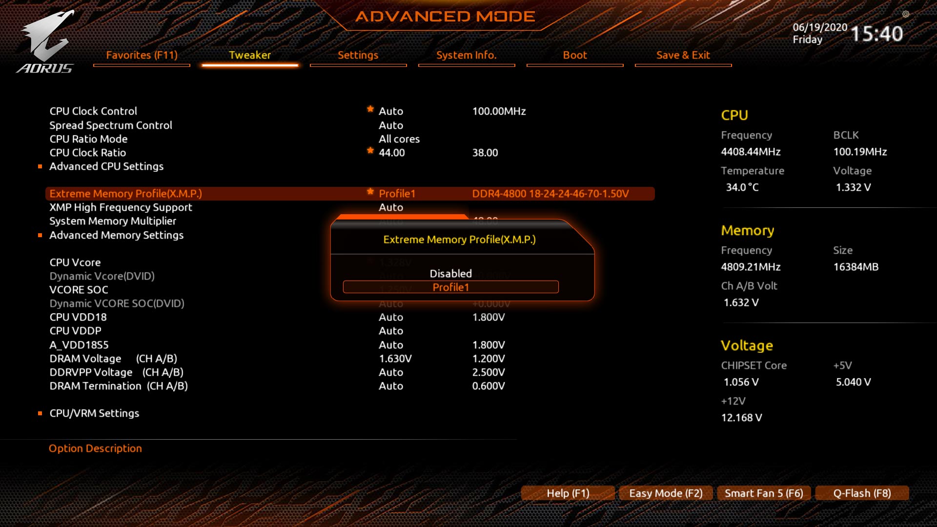 Bios et flash de l'AORUS B550 PRO