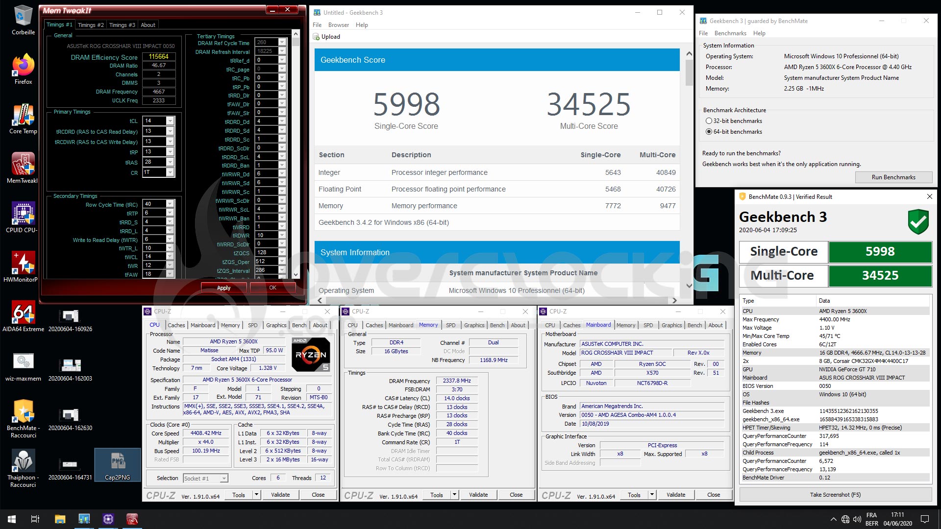 Corsair 4666 MHz C14 Geekbench3