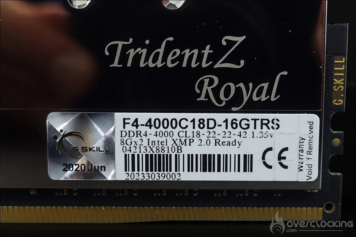 Kit mémoire GSKILL TridentZ Royal 4000 MHz CL18