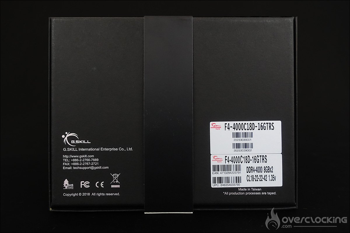 Kit mémoire GSKILL TridentZ Royal 4000 MHz CL18