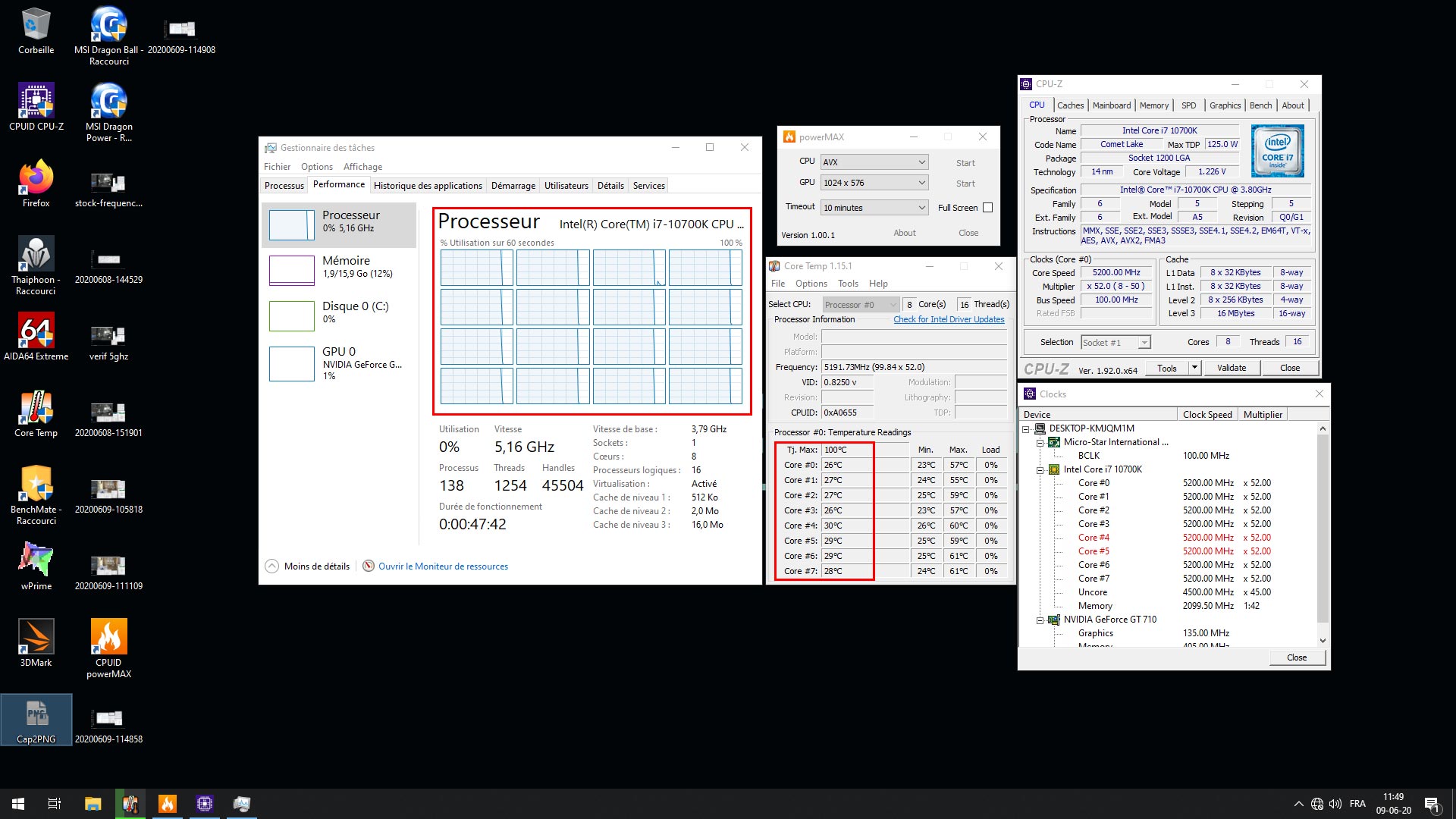 Stress test powerMAX 10700K 5200 MHz