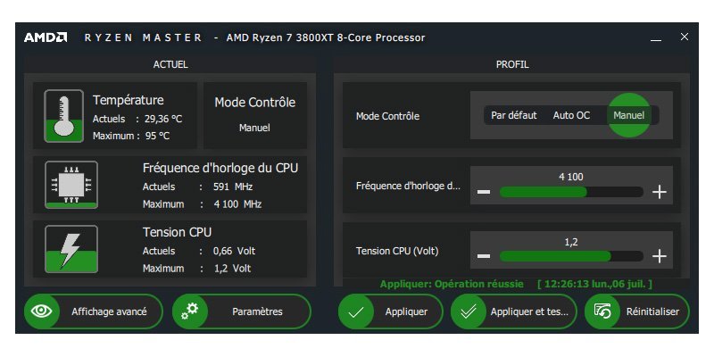 Logiciel AMD Ryzen Master