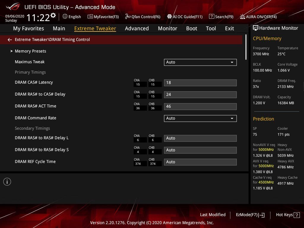 Profil XMP au sein du bios Asus APEX