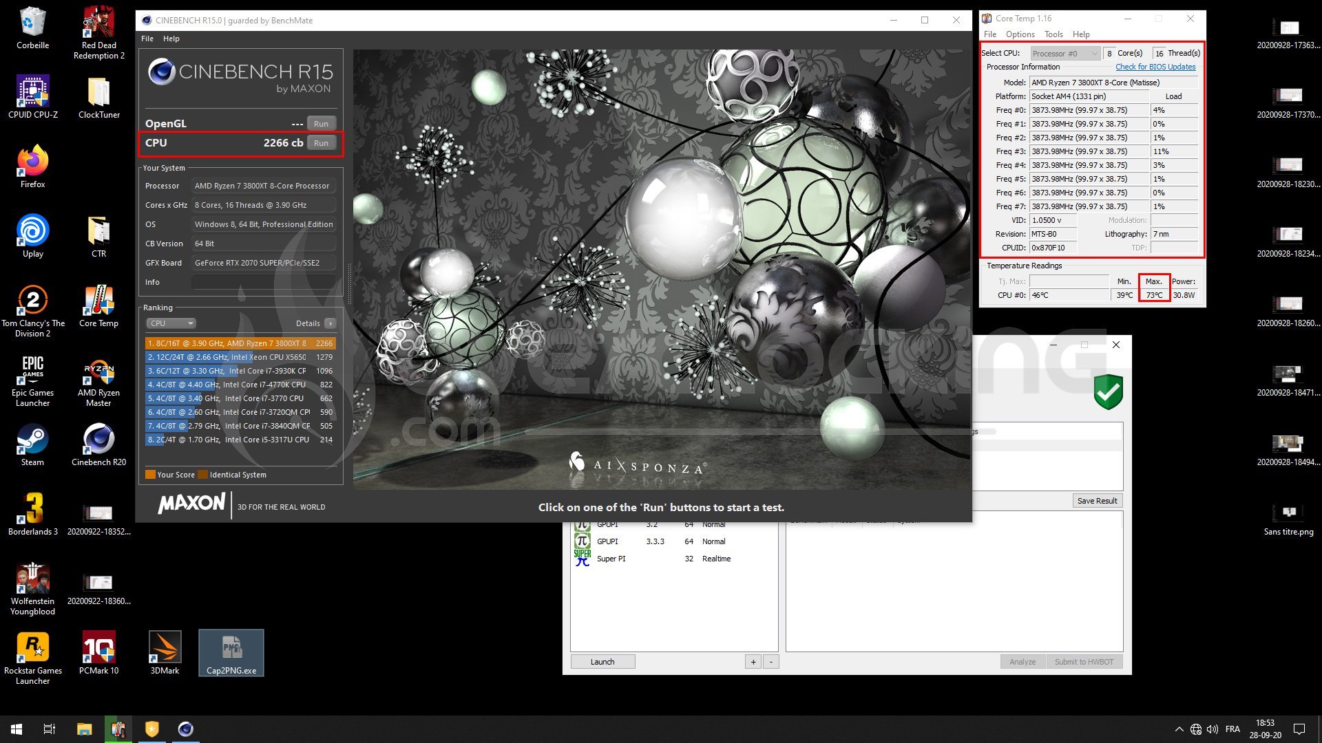 Benchmark Cinebench R15 3800XT