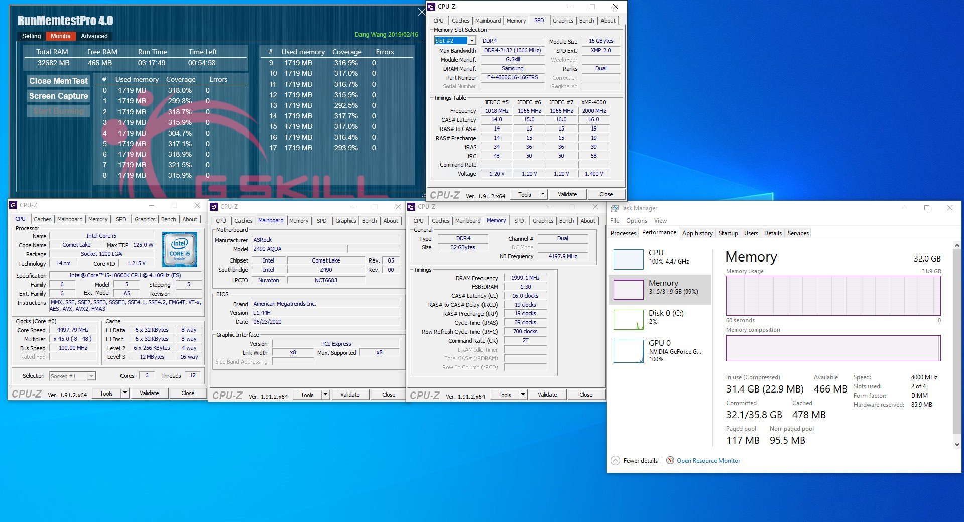 kits GSkill CL16 en 4000 et 4400 MHz