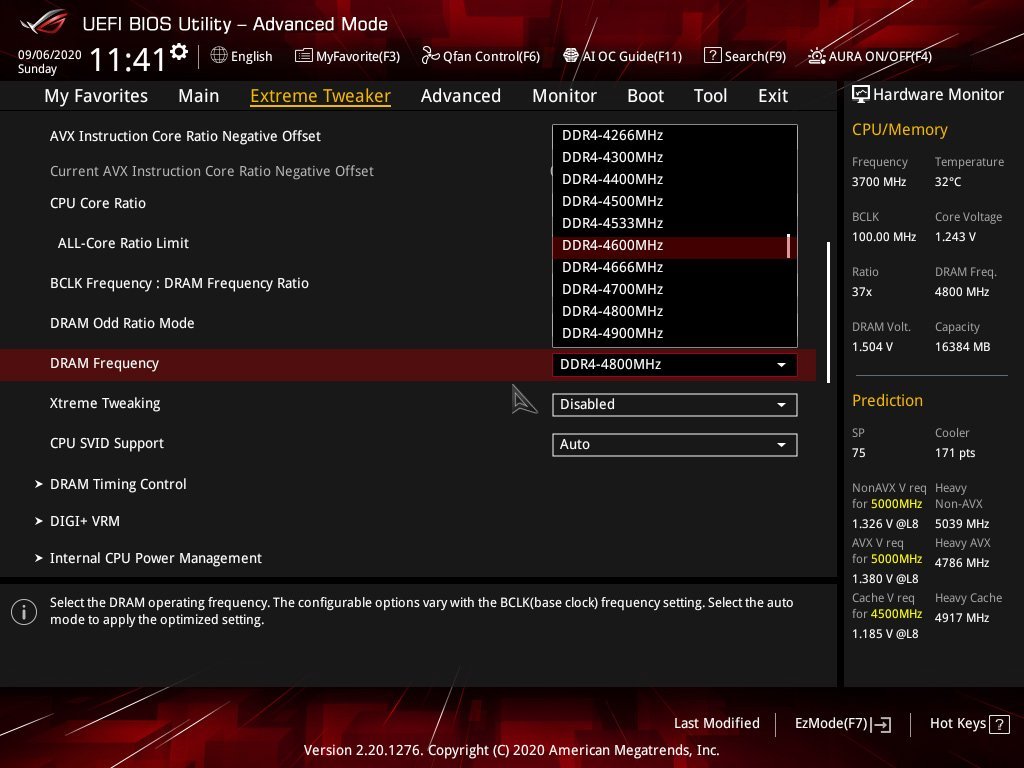 Overclocking mémoire via les profils du bios