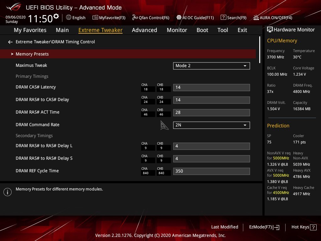 Overclocking mémoire via les profils du bios
