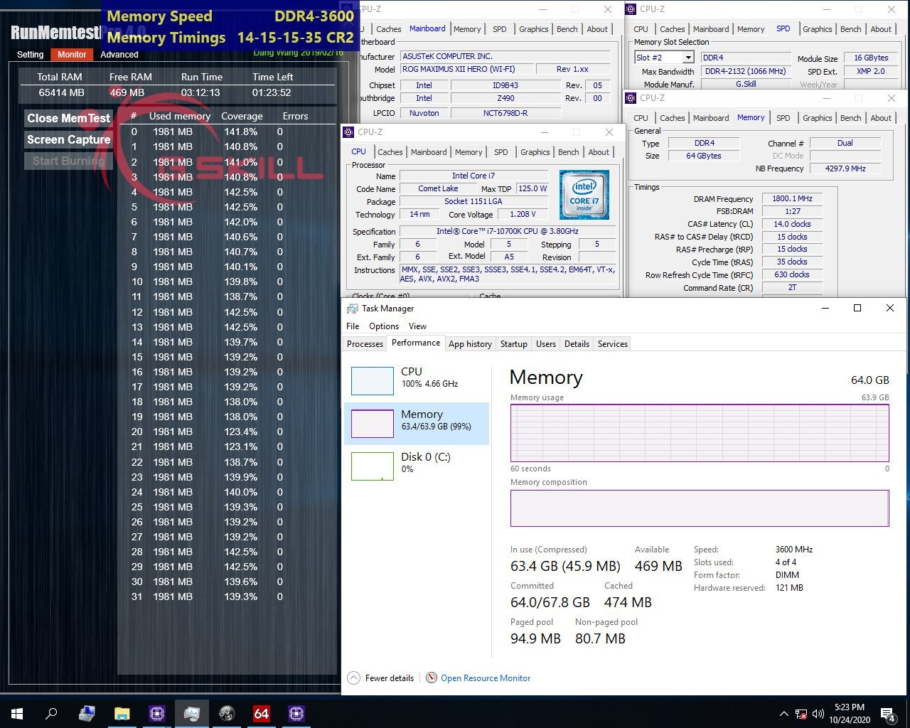 Kits GSKill DDR4 64 GB 3600MHz CL14