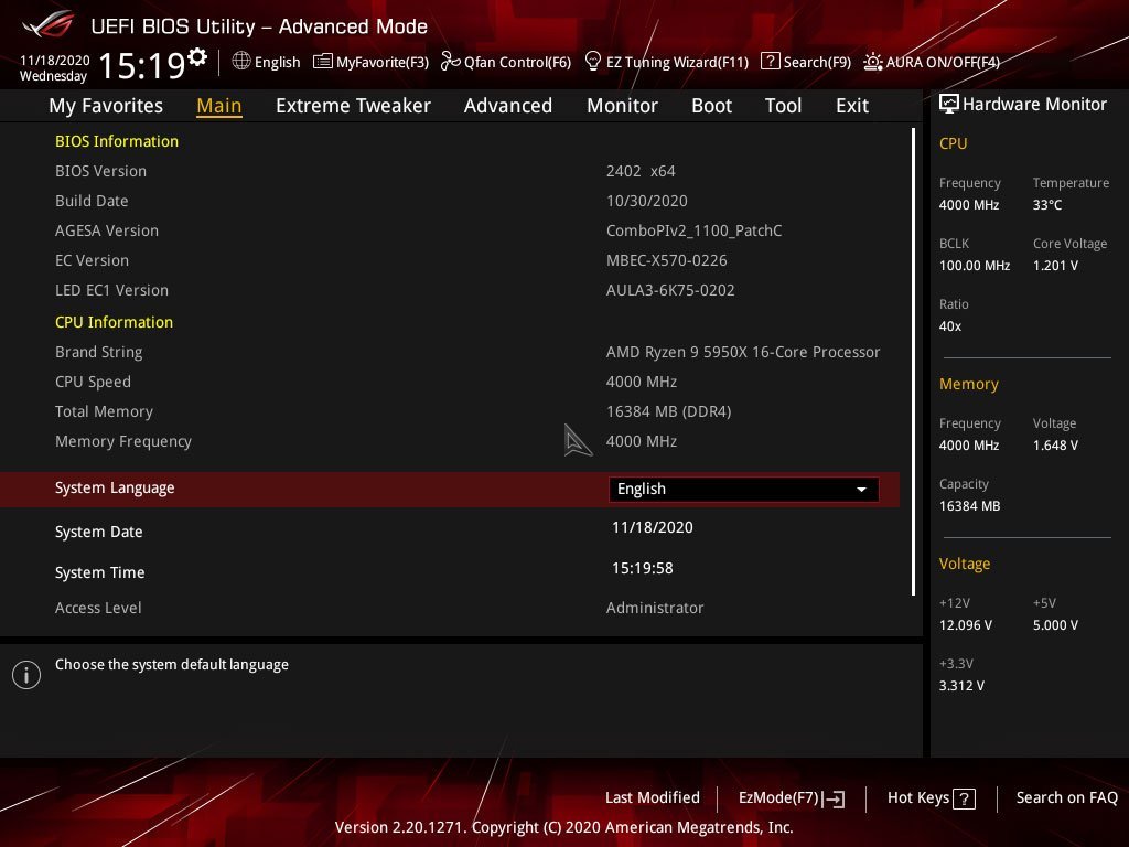 Bios asus crosshair viii dark hero