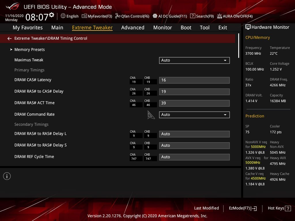 Réglages BIOS profil XMP GSKill TridentZ Royal