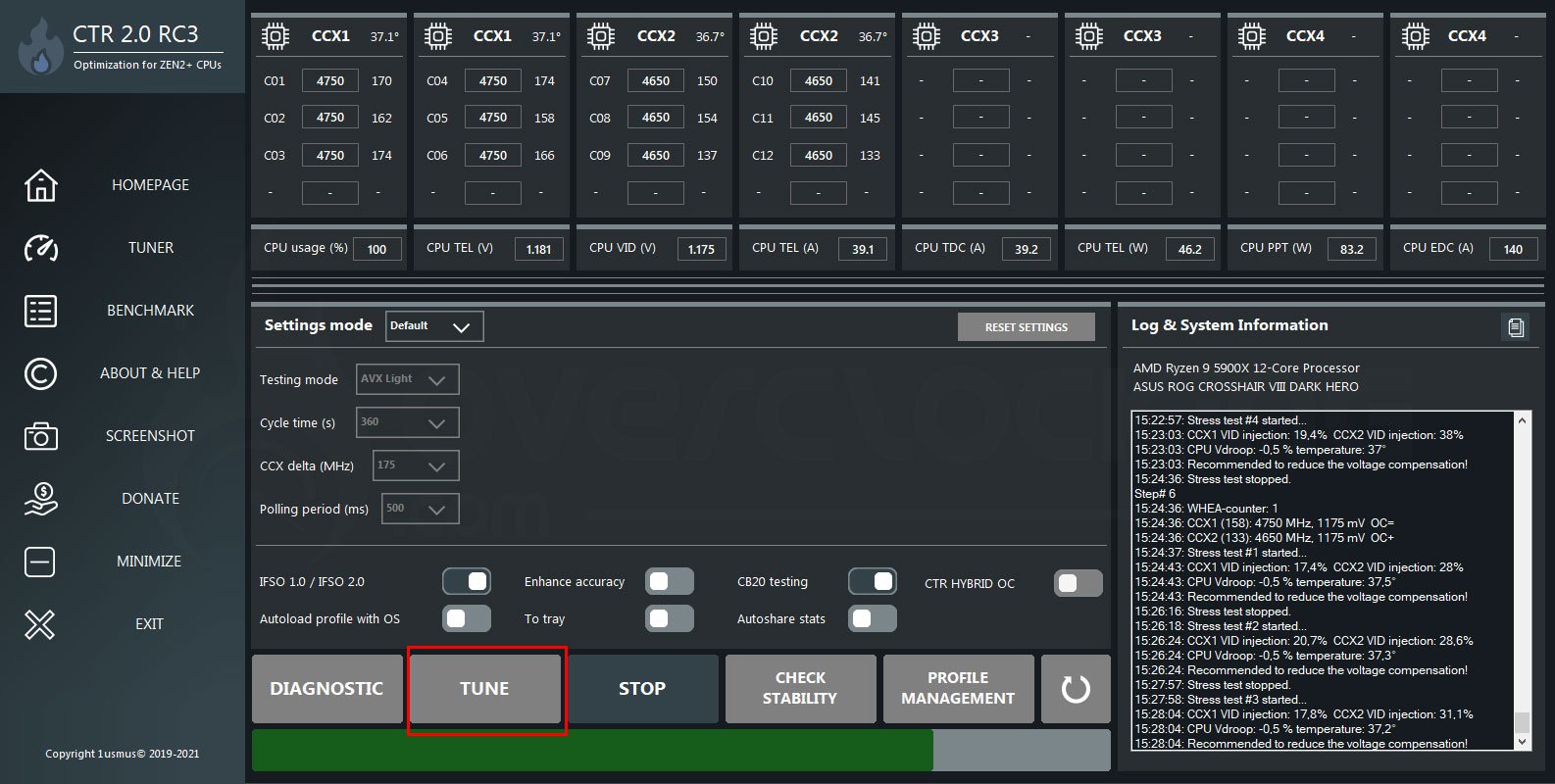 Logiciel Clock Tuner 2.0