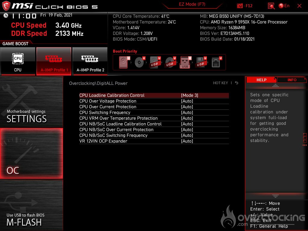 BIOS MSI MEG B550 Unify