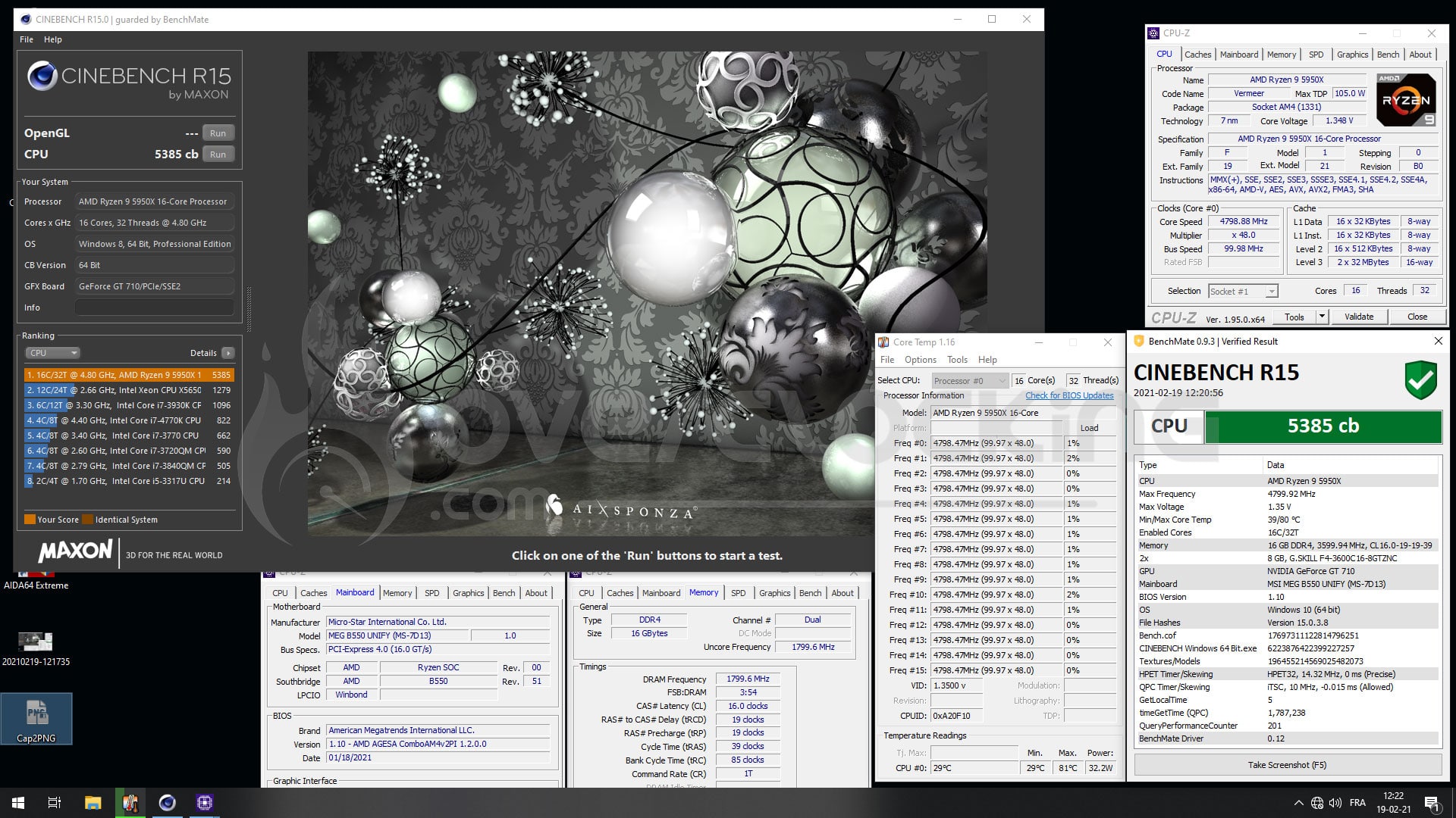 Overclocking 5950X B550 Unify Cinebench R15
