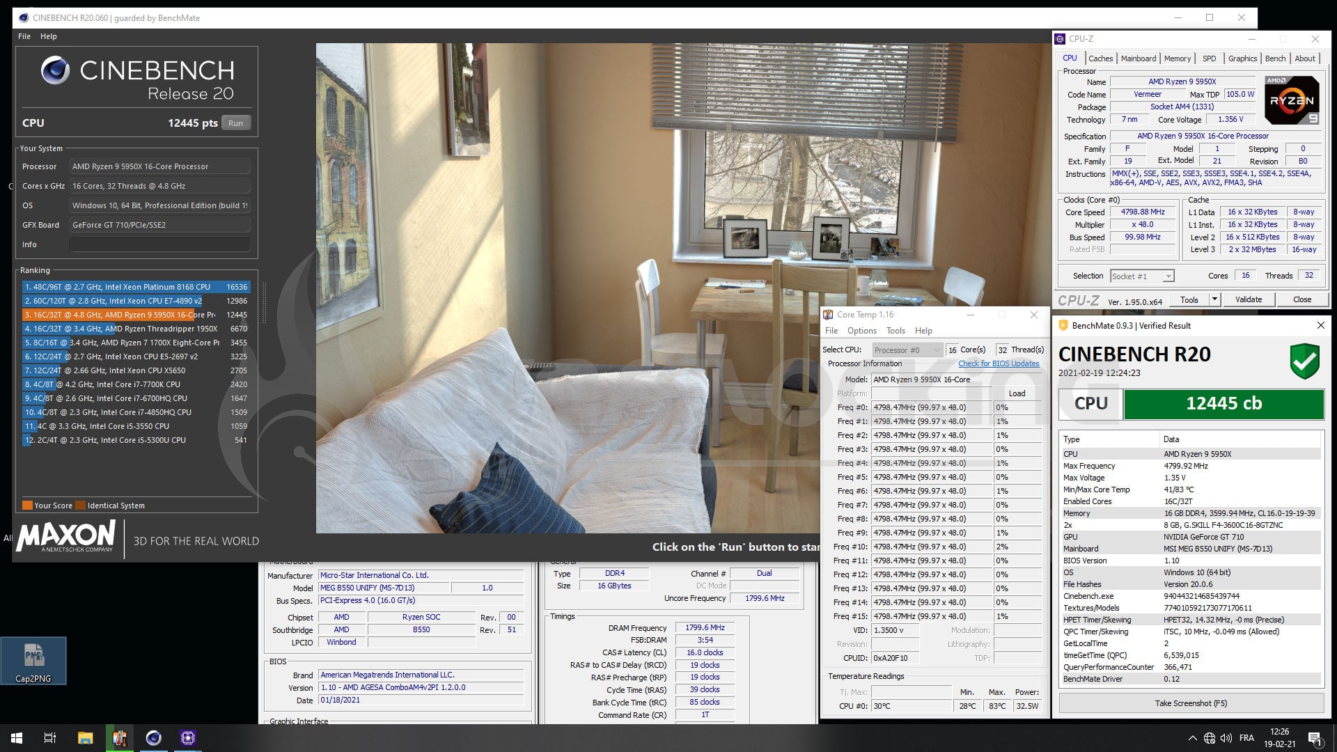 Overclocking 5950X B550 Unify Cinebench R15