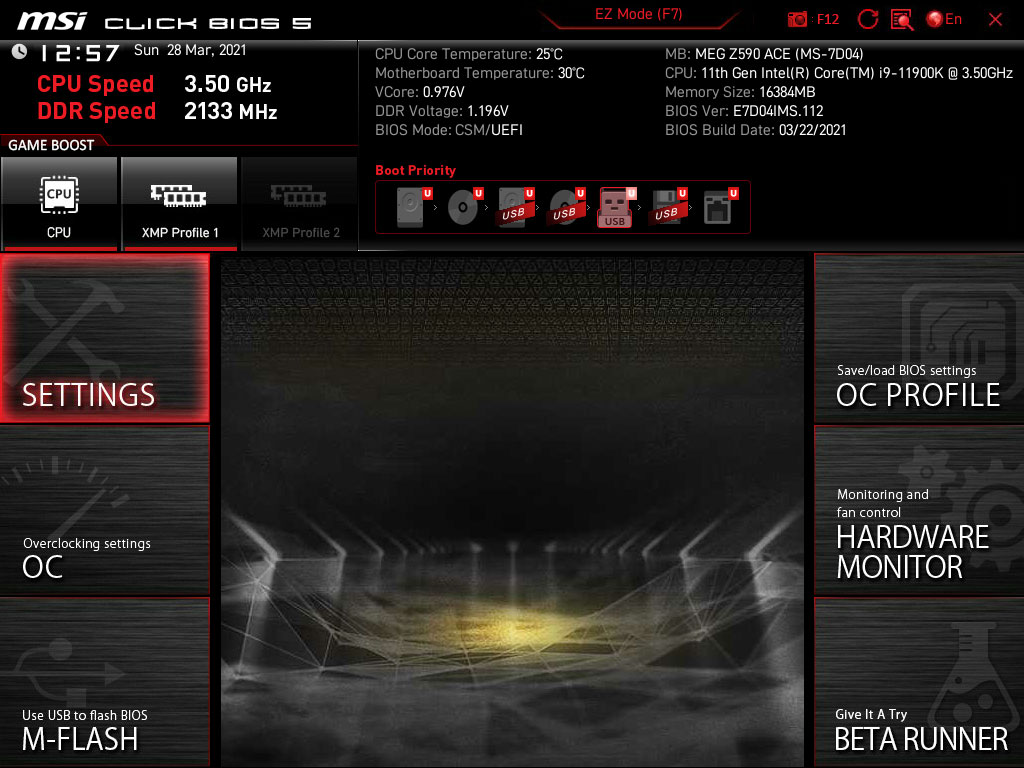 BIOS MSI MEG Z590 ACE