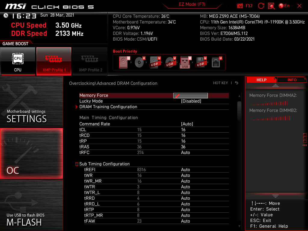 BIOS MSI MEG Z590 ACE