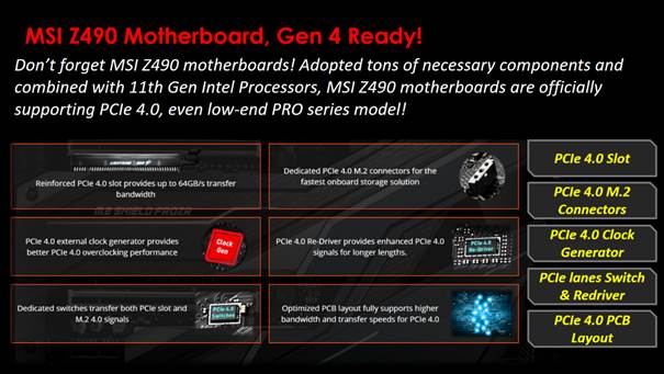 MSI BIOS Z490 PCIe 4.0