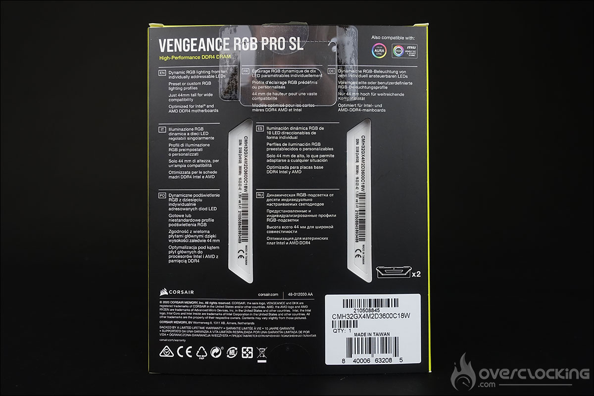 Corsair Vengeance RGB PRO SL 3600 CL18
