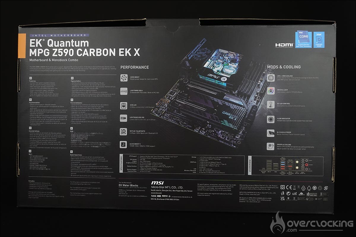 La carte mère MSI MEG Z590 Carbon EK X