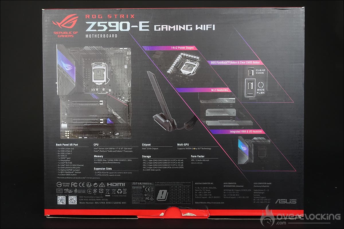 La carte mère ROG Strix Z590-E Gaming Wifi d'Asus