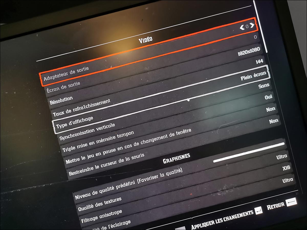 Paramètres Benchmark Red Dead Redemption 2 DLSS