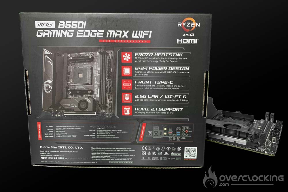 boite / box msi b550i gaming edge max wifi