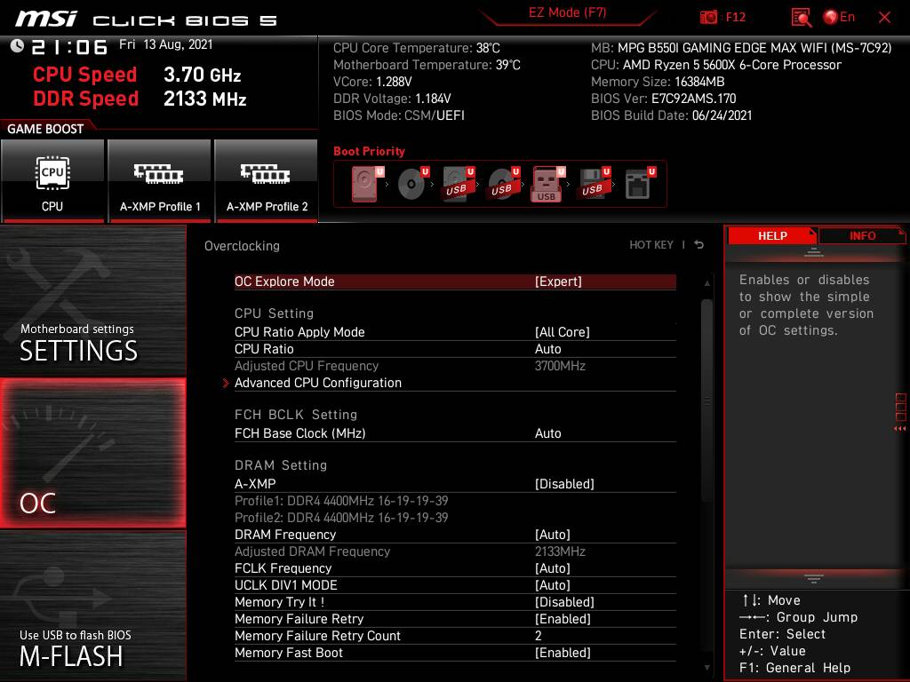 bios 4 msi b550i gmaing edge max wifi