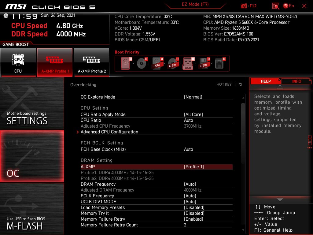 BIOS 5600X MSI MPG X570S Carbon EK X